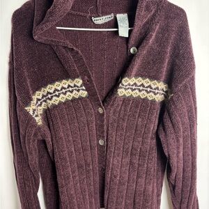 Point Zero Plum Knit Cardigan with hood